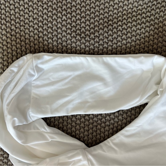 Maygel Coronel White One Shoulder One Piece Bathingsuit with Ruffles - Picture 4 of 4